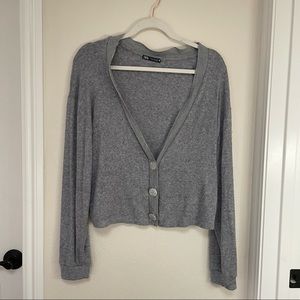 Zara Light Gray Knit Cardigan